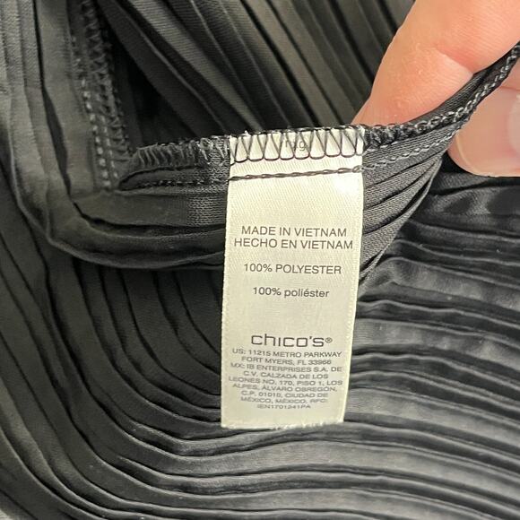 Chicos Cardigan Womens M 1 Pleated Flounce Jacket Business Formal Open Front - Picture 4 of 8